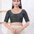 Women's tissue padded front open elbow sleeves saree blouse