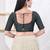 Women's tissue padded front open elbow sleeves saree blouse