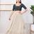 Women's tissue padded front open elbow sleeves saree blouse