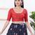 Women's tissue padded front open elbow sleeves saree blouse