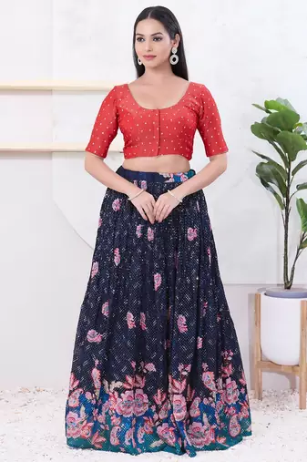 Women's tissue padded front open elbow sleeves saree blouse