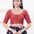 Women's tissue padded front open elbow sleeves saree blouse