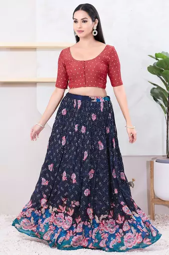 Women's tissue padded front open elbow sleeves saree blouse