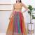 Women's brocade padded front open elbow sleeves saree blouse