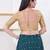 Women's brocade padded front open elbow sleeves saree blouse