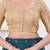 Women's brocade padded front open elbow sleeves saree blouse