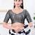 Women's tissue padded back open elbow sleeves saree blouse