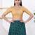 Women's tissue padded back open elbow sleeves saree blouse