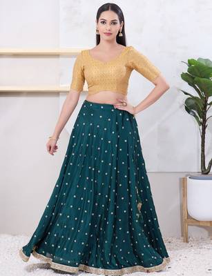 Women's tissue padded back open elbow sleeves saree blouse 5