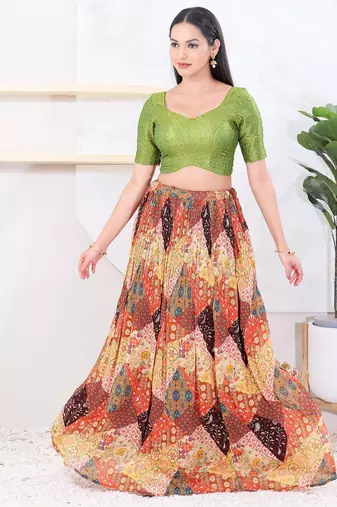 Women's tissue padded back open elbow sleeves saree blouse