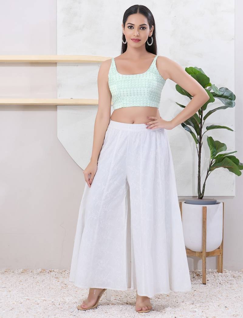 Women's shifli padded back open sleeveless saree blouse