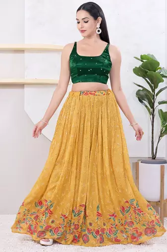 Women's gajii silk padded back open sleeveless saree blouse