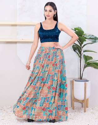 Women's gajii silk padded back open sleeveless saree blouse 5