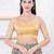 Women's gajii silk padded back open sleeveless saree blouse
