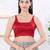 Women's gajii silk padded back open sleeveless saree blouse