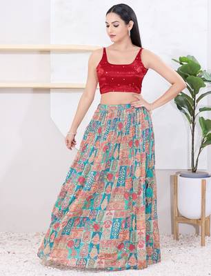 Women's gajii silk padded back open sleeveless saree blouse 5