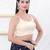 Women's gajii silk padded back open sleeveless saree blouse
