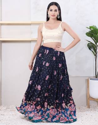 Women's gajii silk padded back open sleeveless saree blouse 5