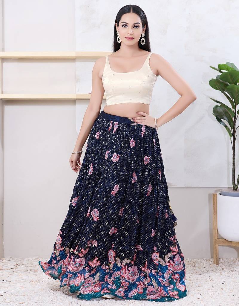 Women's gajii silk padded back open sleeveless saree blouse