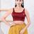 Women's gajii silk padded back open sleeveless saree blouse
