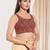 Women's cotton padded back open sleeveless saree blouse