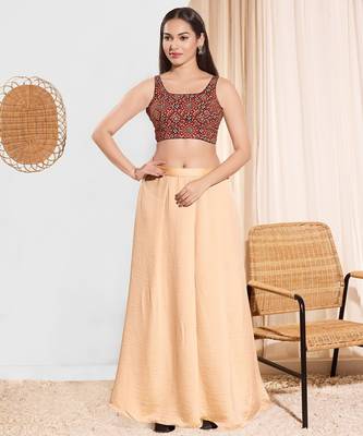 Women's cotton padded back open sleeveless saree blouse 4