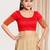 Women's tafeta silk padded front open elbow sleeves saree blouse