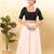 Women's taffeta silk padded front open elbow sleeves saree blouse