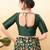 Women's taffeta silk padded front open elbow sleeves saree blouse