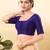 Women's taffeta silk padded front open elbow sleeves saree blouse