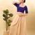 Women's taffeta silk padded front open elbow sleeves saree blouse