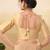 Women's taffeta silk padded front open elbow sleeves saree blouse