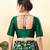 Women's taffeta silk padded front open elbow sleeves saree blouse