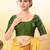Women's taffeta silk padded front open elbow sleeves saree blouse