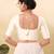 Women's taffeta silk padded front open elbow sleeves saree blouse