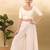 Women's taffeta silk padded front open elbow sleeves saree blouse