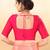 Women's taffeta silk padded front open elbow sleeves saree blouse