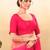 Women's taffeta silk padded front open elbow sleeves saree blouse