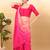 Women's taffeta silk padded front open elbow sleeves saree blouse