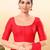 Women's taffeta silk padded front open elbow sleeves saree blouse