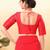 Women's taffeta silk padded front open elbow sleeves saree blouse