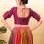 Women's taffeta silk padded front open elbow sleeves saree blouse