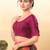 Women's taffeta silk padded front open elbow sleeves saree blouse