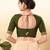 Women's silk padded front open elbow sleeves saree blouse