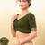 Women's silk padded front open elbow sleeves saree blouse