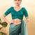 Women's silk padded front open elbow sleeves saree blouse