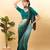 Women's silk padded front open elbow sleeves saree blouse