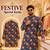 Blue soft cotton and print kurta and payjama