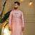 Pink silk embroidery party wear kurta and payjama