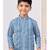 Blue-colour digital printed kurta pajama set with full computer embroidery thread & stone work